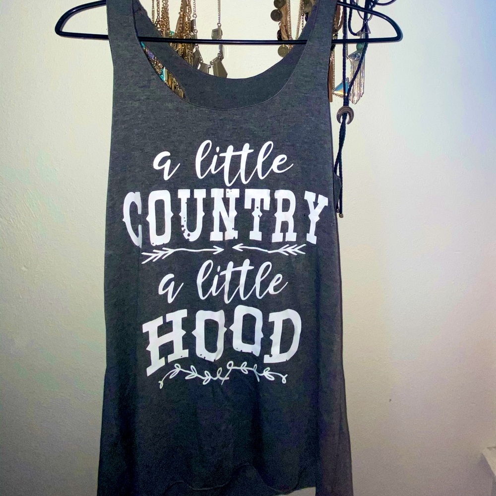 Racer back graphic tank